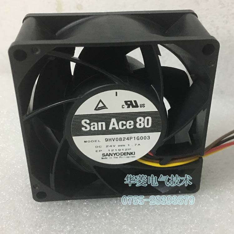 SanAce8038 9HV山洋工业风扇 8038散热风扇电流3.4A  功率